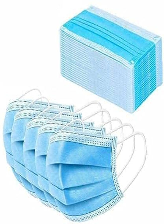 WELLSTAR 3ply Water Resistance Disposable Mask Protect from Dust Blue in Color Pack of 100 - Image 1